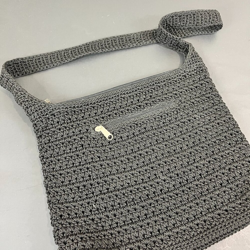 The Sak Grey crochet shoulder bag, 13" x 11"